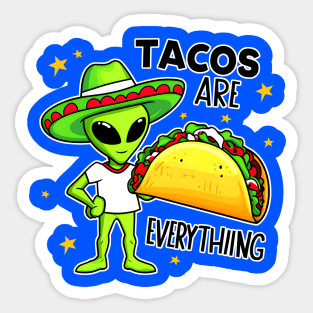 Aliens love tacos in the universe. Sticker